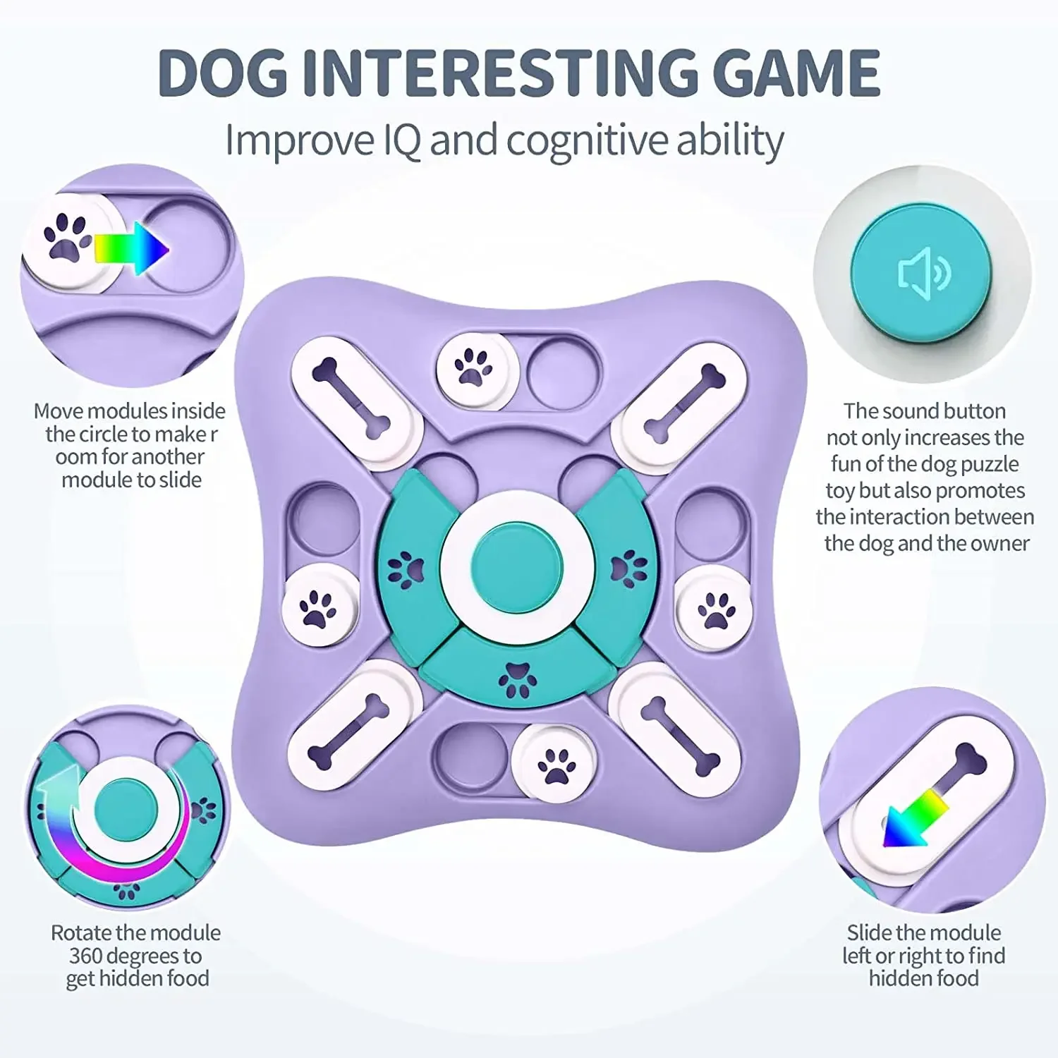 AUAUY Dog Puzzle Toys, Interactive Dog Toys for IQ Training & Mental  Enrichment, Dog Mentally Stimulation Toys, Dog Treat Chew Toy, Strong and  Fun