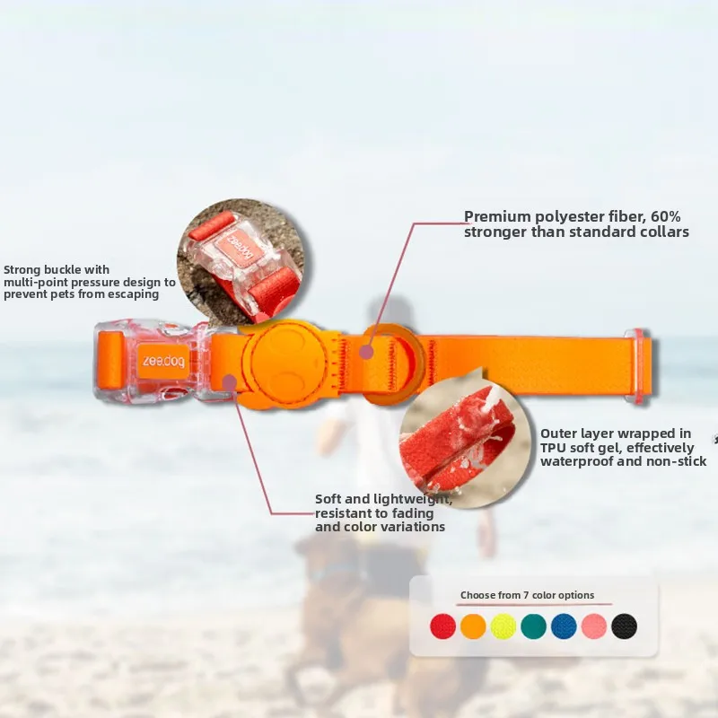 ZeeDog Waterproof Dog Collar Fluorescent Color Pet Ne Strap Anti-Bite Traction Rope Large Medium Small Dogs Brand New Arrival