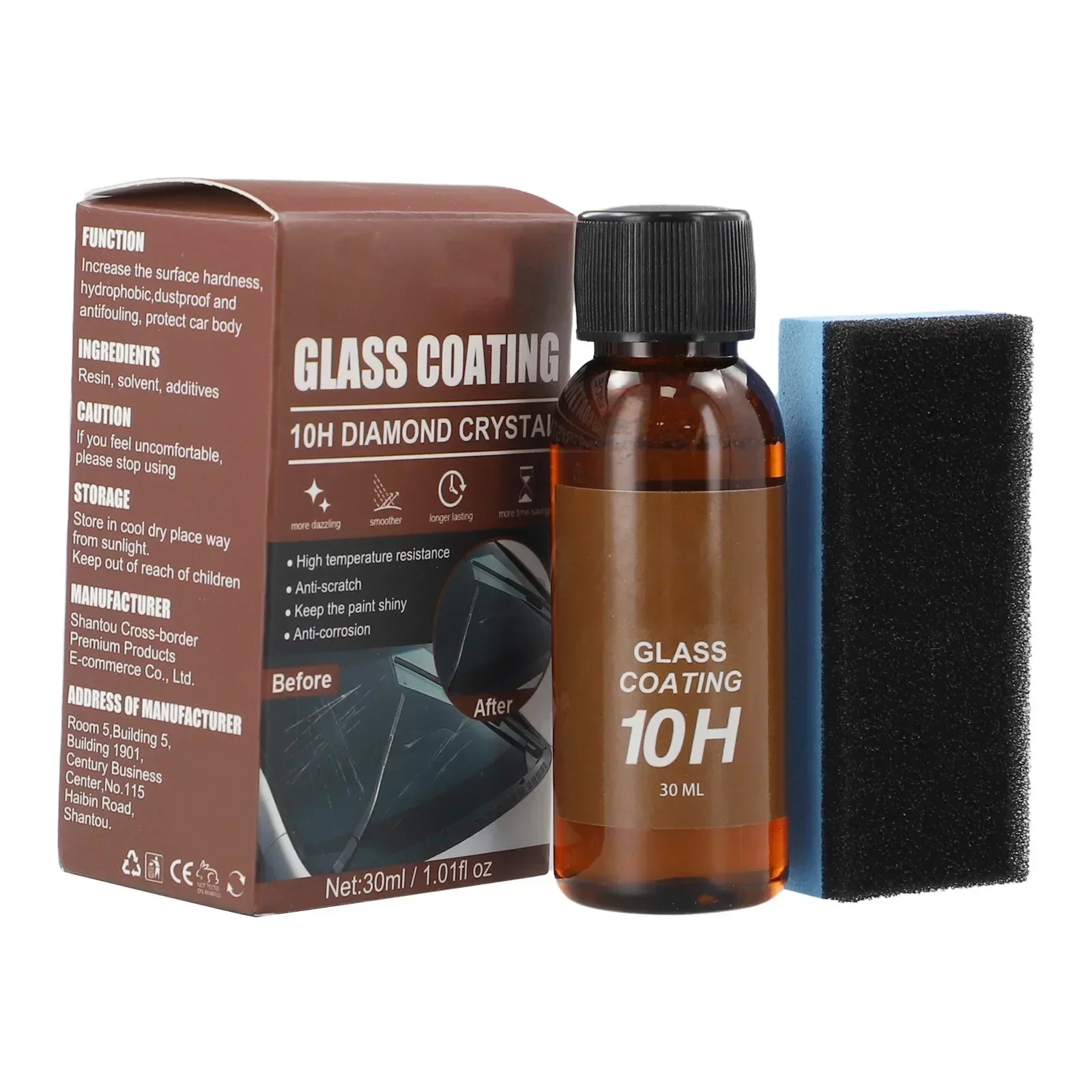 Front Windshield Ceramic Coating Car Care Ceramic Coating Front Windshield Sponge Wipe Sunroof
