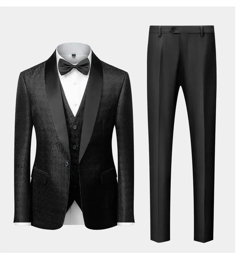 

British Style Men's Suit Set 3 Pcs (Jacket+Vest+Pants )New Boutique Slim Fit Blazer Business Suit Coat Trousers Custom Made