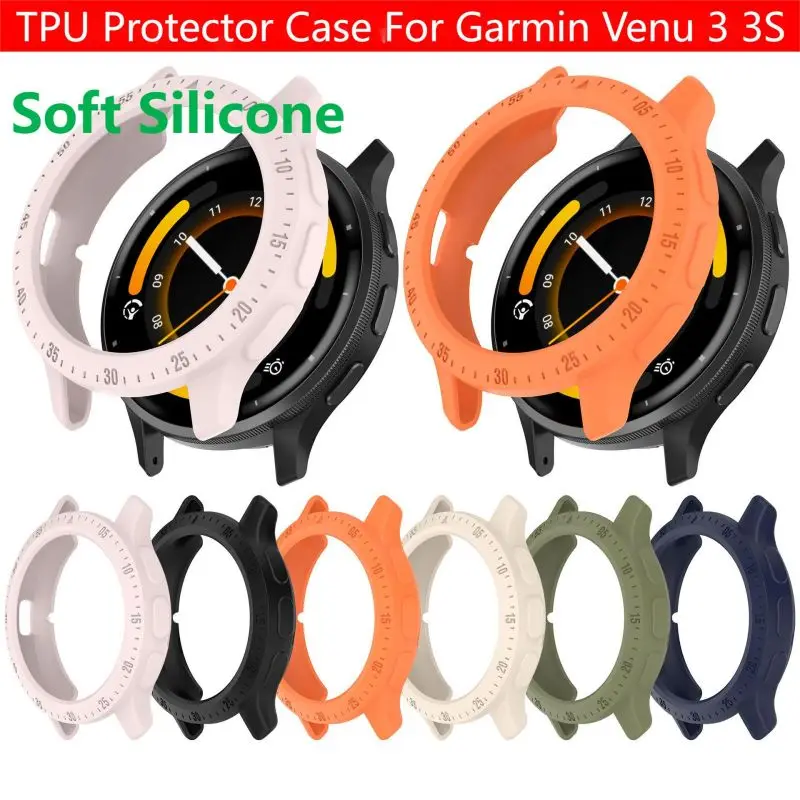 

TPU Protective Case Cover For Garmin Venu 3 3S Smart Watch Band Soft Silicone Bumper Venu3 Venu3S Protector Shell Accessoies