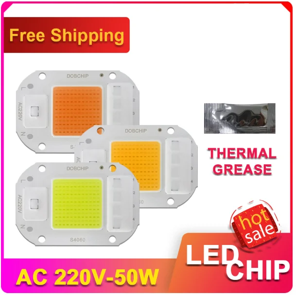 Ultra Thin Unmanned Driving 50W 220v AC COB Module LED Chip Bead Full Spectrum Plant Growth Light Floodlight