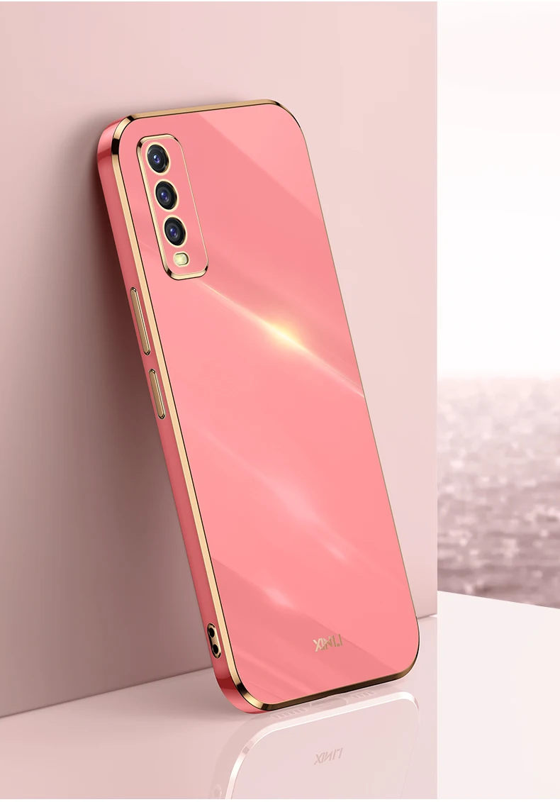 Lxuury Square Frame Plating Silikoonist telefoniümbris Vivo Y20 Y20I Y20S Y17 Y15 Coque jaoks Üliõhuke pehme TPU tagakaas_voghion.com
