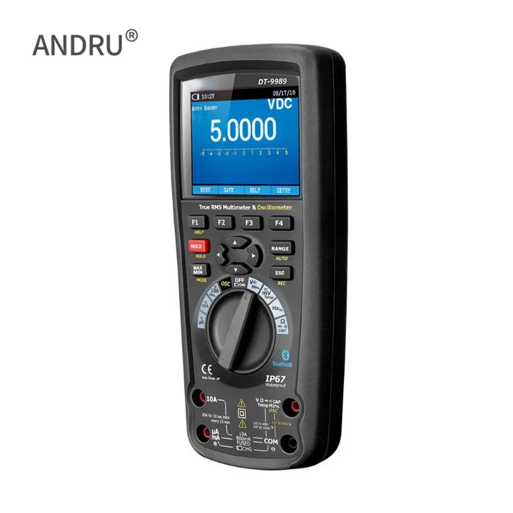 

DT-9989 Professional True RMS Industrial Digital Oscilloscope Multimeter Portable with TFT Color LCD Display