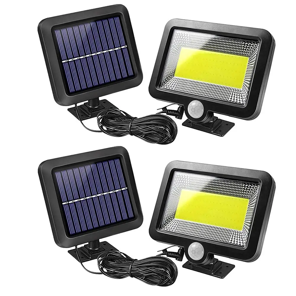 Description Picture 2 of item2Pack 100 COB LED Solar Light With 5m Conectable Cable Patio Outdoor Motion Sensor Solar Wall Lamp 3 Modes for Garden Door Yard