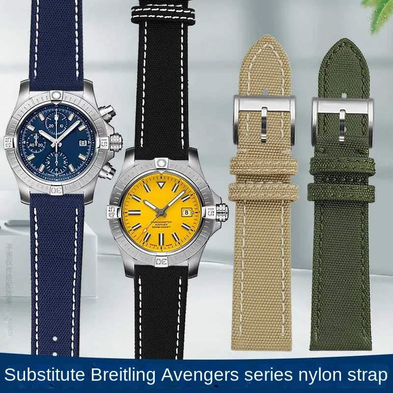 Per Breitling Avengers Blackbird Recondition Aircraft Super Ocean Watchband Sport Tessuto Nylon Canvas Men Accessori 22 24Mm