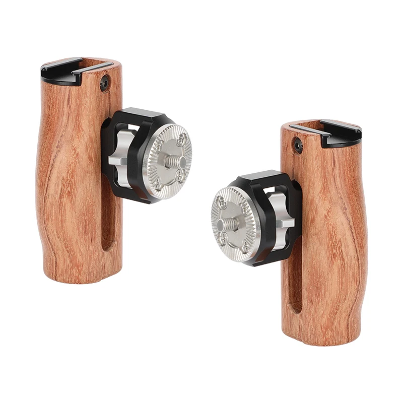 Universal Wooden Handgrip with ARRI-Style Rosette M6 Male Connection Mount For C