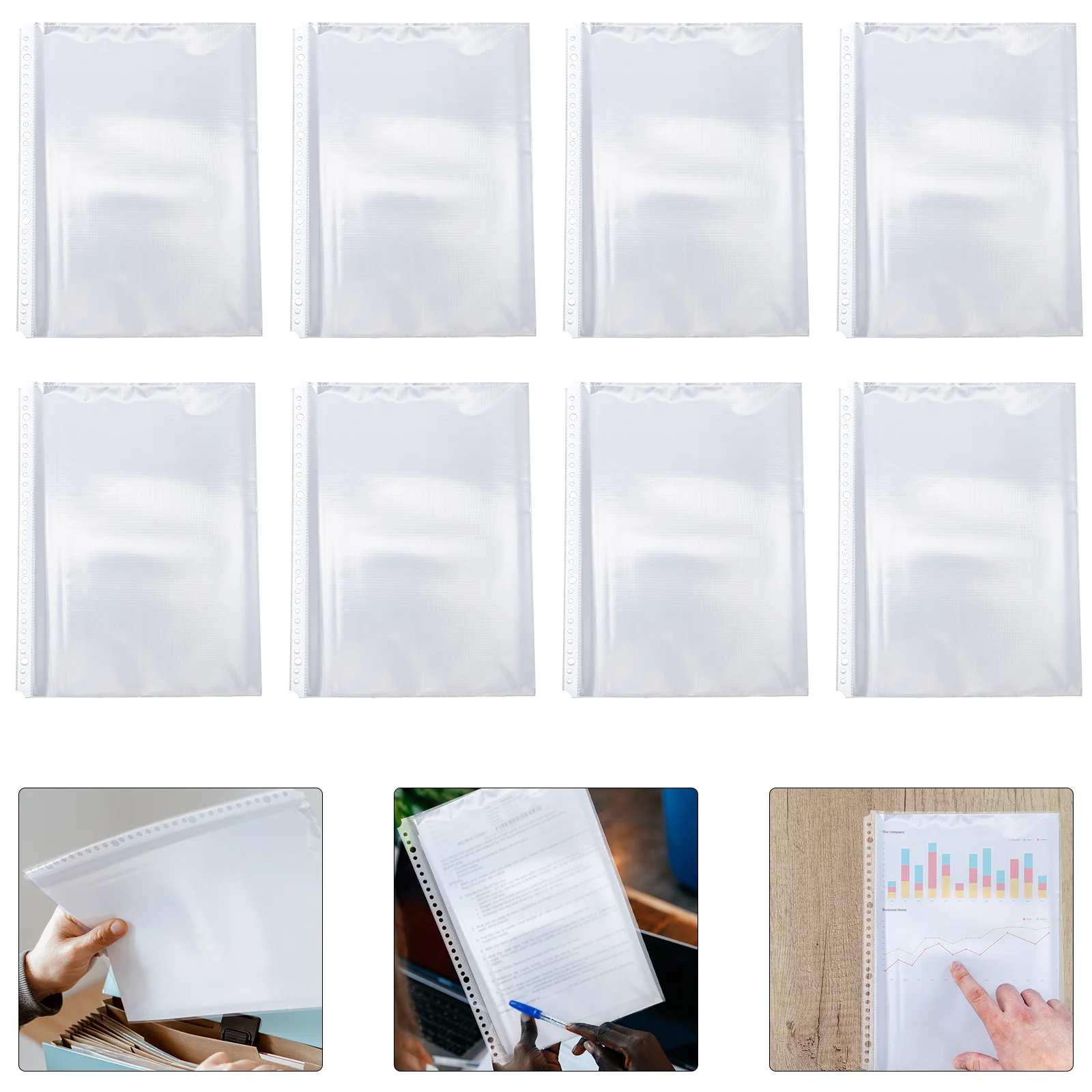 

inside Folder Binder Loose Leaf Bags Clear File Protector Storage Pouch Accessories Document Protective Cover Filling for Clips