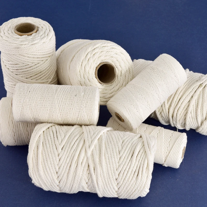코튼 Macrame 코드 로프 꼬기 1/2/3/4/5/6/8/10mm DIY Macrame 로프 리본 공예 꼬인 문자열 꼰 세공 홈 인테리어