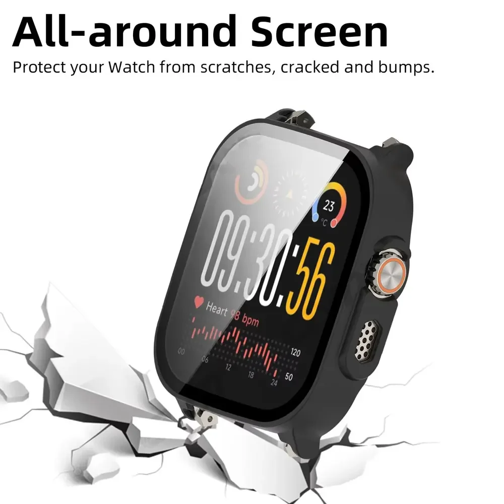 2pcs Silicone Band and Protective Case Set for Smartwatch - Screen Guard and Wristband Accessories