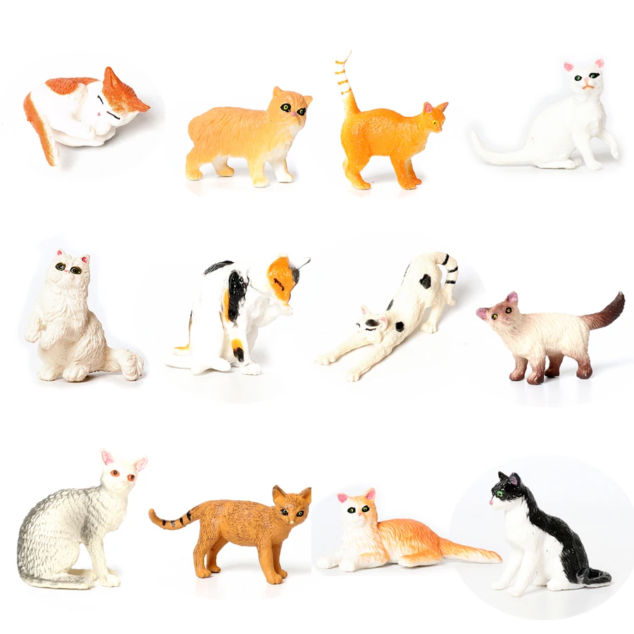 YGCHEN Set 6 Miniature Gatto In PVC - Figure Di Gatti Per Torte, Decorazioni, Giocattoli Bambini