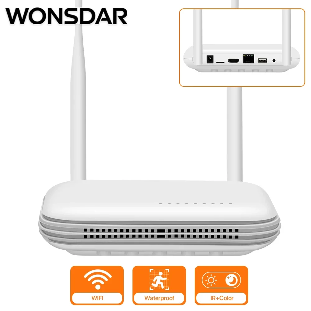 WONSDAR 8CH H.265 Onvif 네트워크 WiFi NVR 2.5`` HDD..