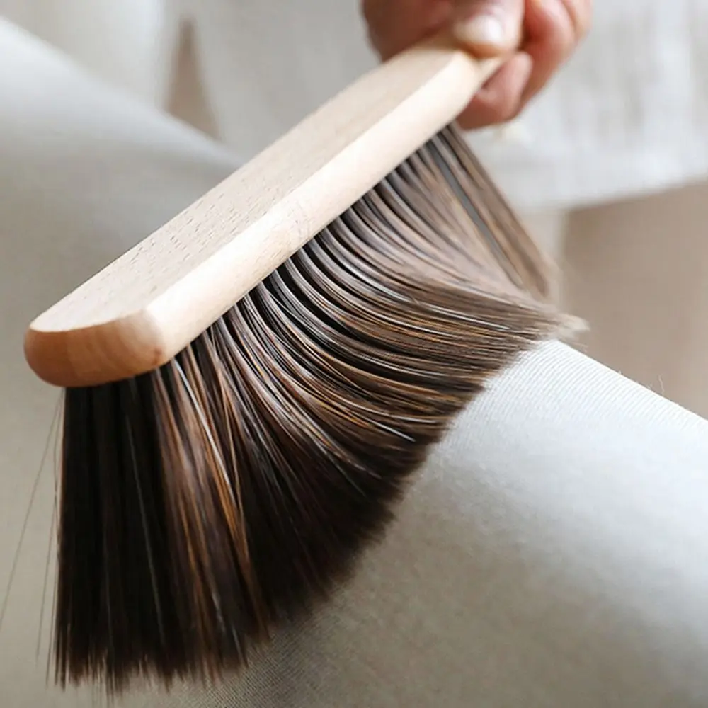 

1PC Natural Wood Bed Sweeping Broom Bristles Brush Anti-static Desktop Bar Grinder Coffee Powder Cleaning Brushes Domestic