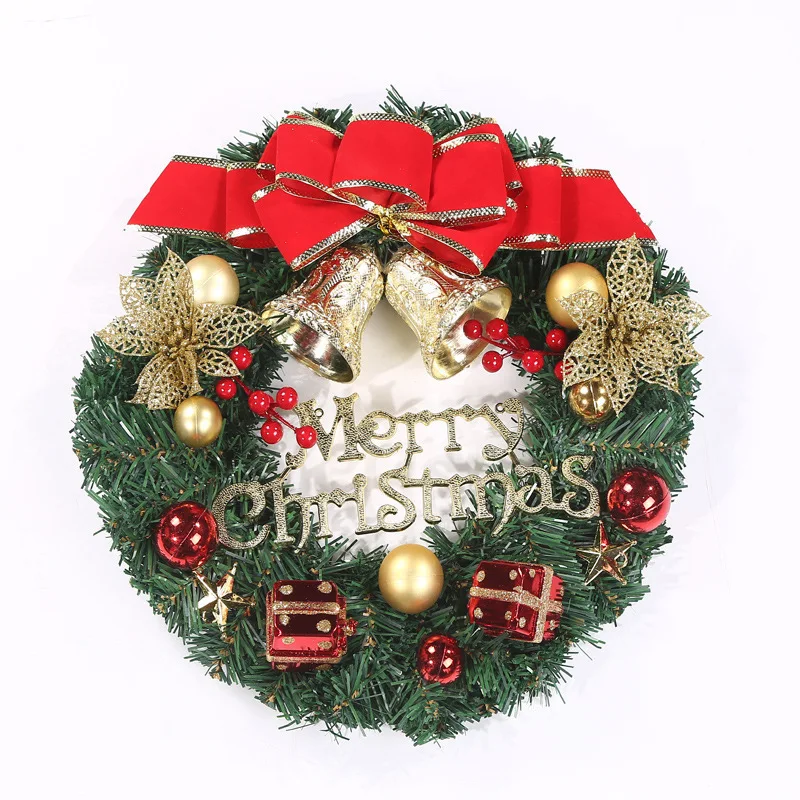 30CM Christmas Wreath for Front Door Window Wall Christmas Garland Ornament  Decorations Christmas Pendant New Year's Garland