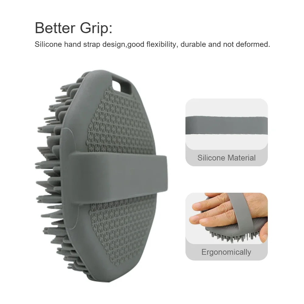 Scrubber Bath Brush With Ergonomic Shower Massage Cleaning Soft Silicone Body Handle Portable Exfoliating Home Tool