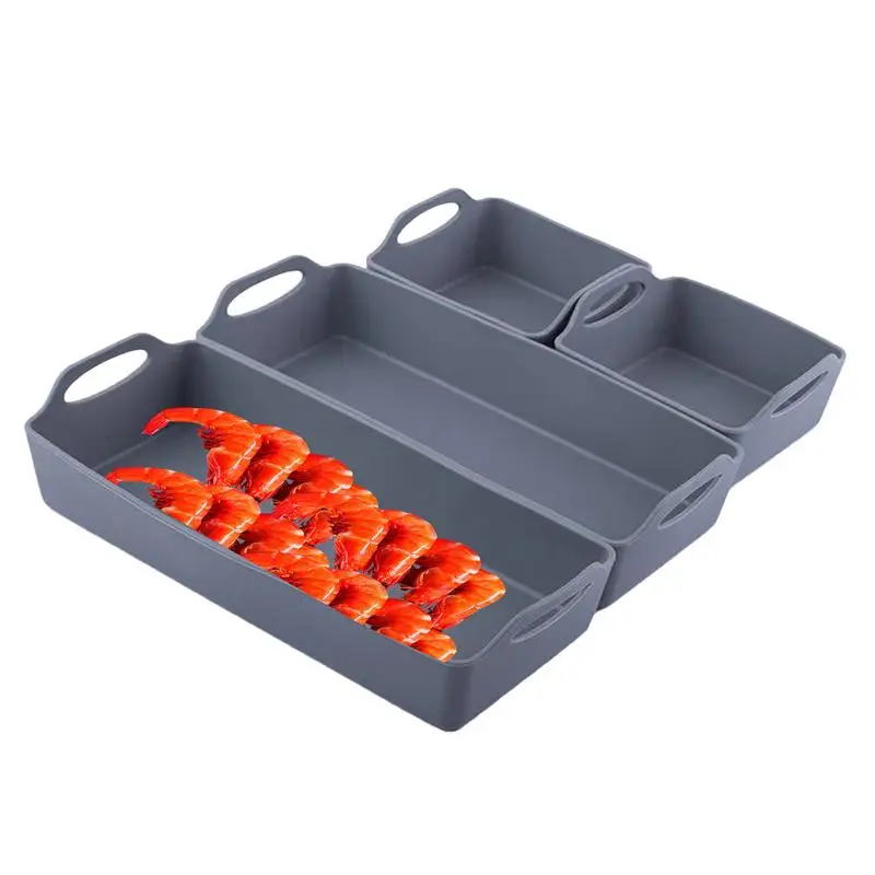 

Nonstick Bakeware Set Of 4 High Temperature Resistant Silicone Tray Oven Microwave Cooking Silicone Liners For Wings Hot Dogs