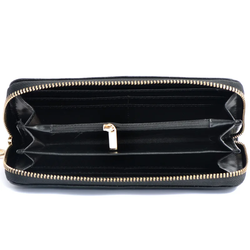 Genuine Leather Women's Long Wallet Floral Design Classic Zipper Clutch Wallets Luxury Female Purse Card Holder Phone Pocket