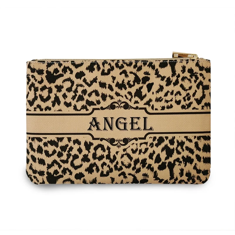 Fashion Flower Handbags Design Personality Letter Customizable Women's Clutch Portable wallet Linen purse Vacation Phone Bag