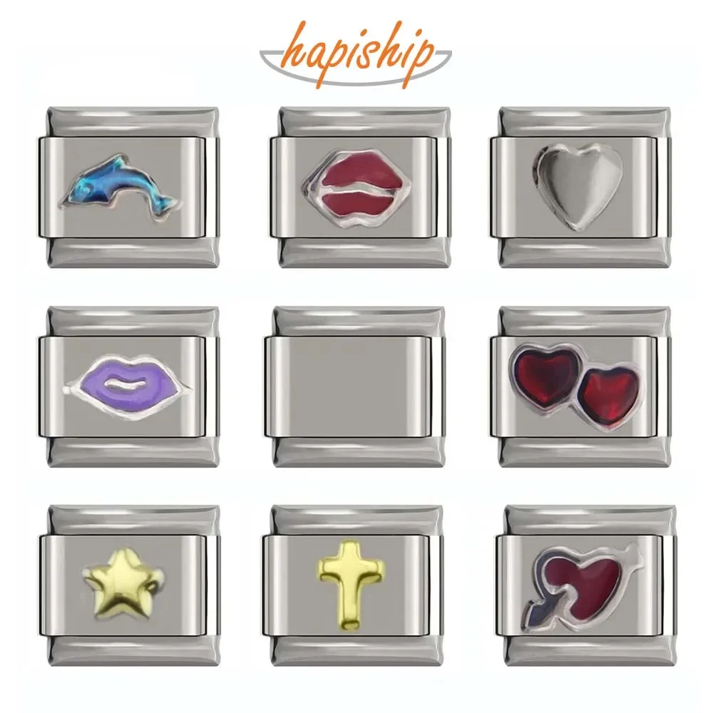 Charm bracelet 9mm width original daisy heart elephant sun key scorpion lips charm fit stainless steel