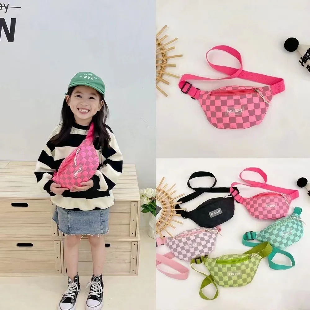 Fashion Kids Plaid Bag Crossbody Design Purse Handbags Bags Canvas Baby Girls BoysPink 6 Colors Shoulder Bag Child Wallet