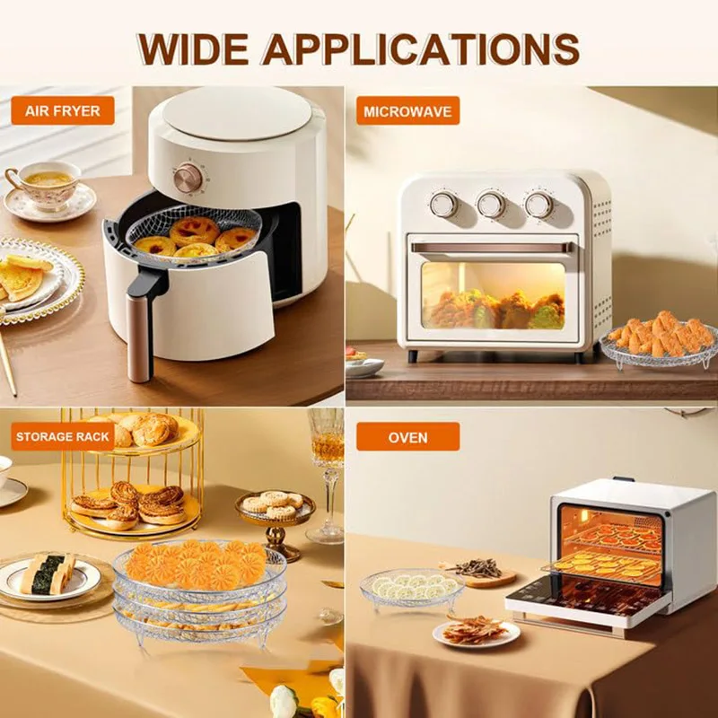 Air Fryer Rack steamer rack air fryer basket steamer basket Set of 3 Stackable Multi-Layer Stainless Steel Dehydrator Rack Air Fryer Accessories Oven Steamer Basket
