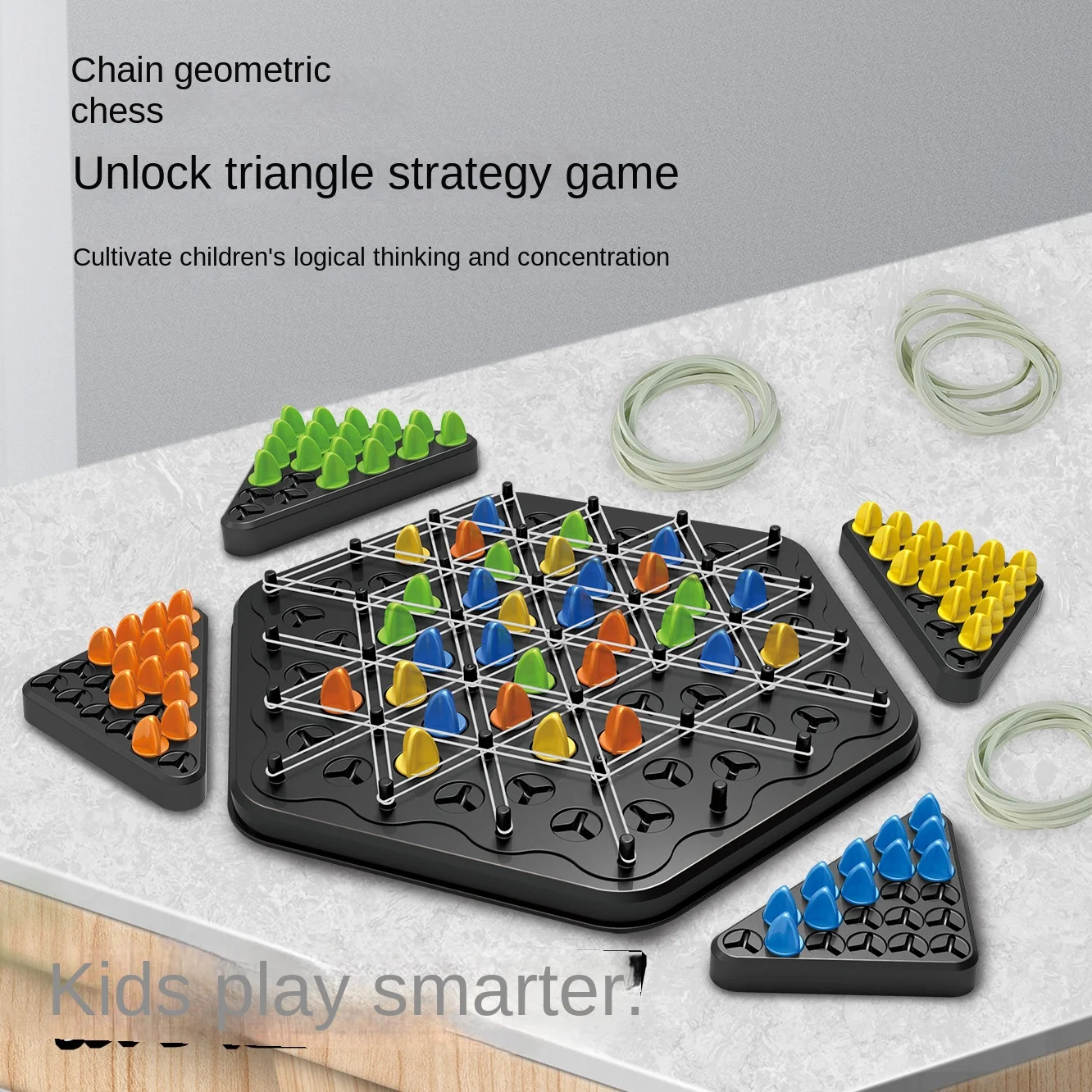 New Chain Triangle Chess Game Triggle Rubber Band Game Educational Interactive Battle Set For Family Party Gift