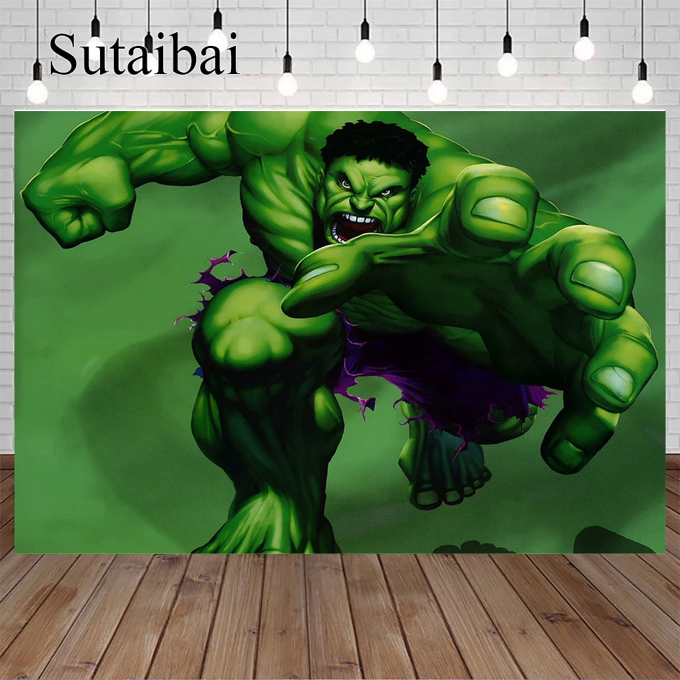 Avenger Hulk Smash Photo Background Boy Birthday Party Photo Background Supereroe Theme Banner Poster Decorazioni Photo Booth Prop