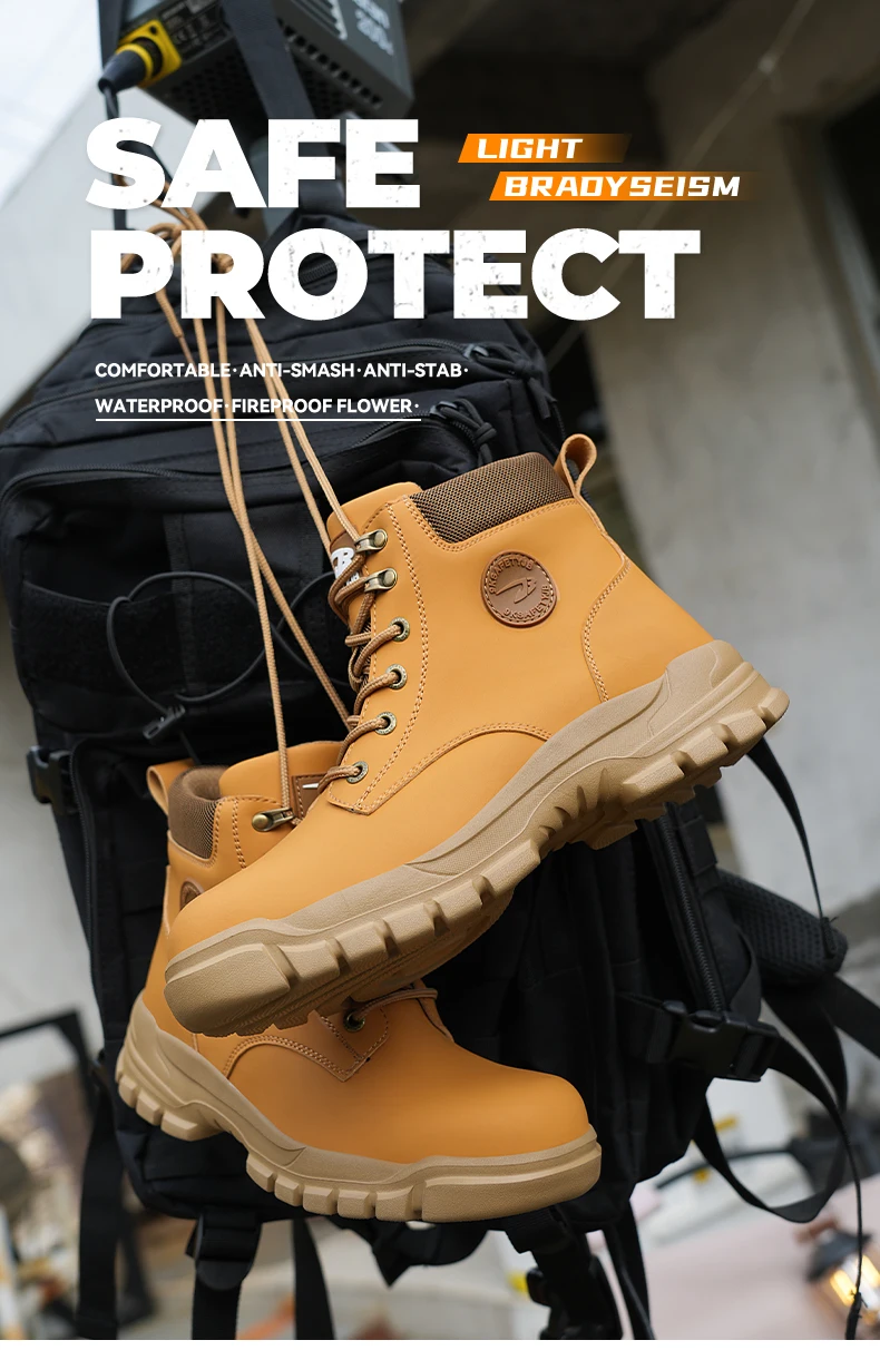 Waterproof Men Boots Safety Shoes Men Puncture-Proof work Boots Safety Steel Toe Shoes Men Indestructible Protective Boot Winter