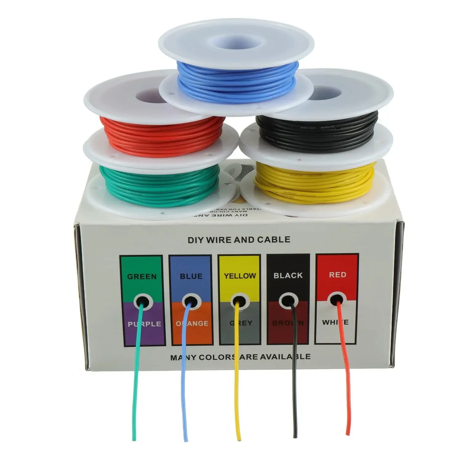 Electrical Wire 22AWG Electric Wire Flexible Silicone Wires 22 Gauge Stranded Tinned Copper Wire 5 Colors 16.4ft/5m Each or 32.8ft/10m Each electrical wire