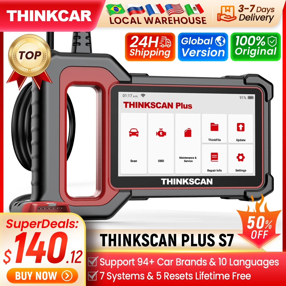 Inkcar Thinkscan Plus S7 S6 S4 Obd2 skaner samochodowe narzędzia diagnostyczne Automotivo czytnik kodów narzędzie diagnostyczne czytnik kodów automatycznych 28 resetuje