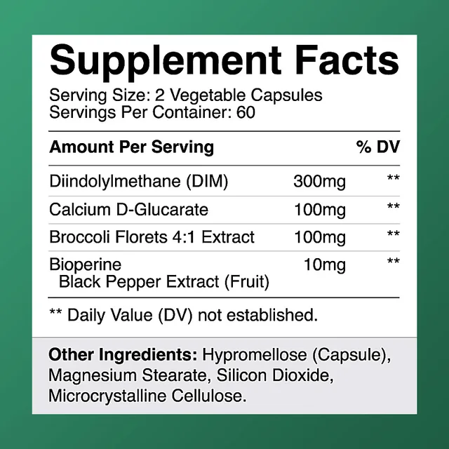 9112-368eaf.jpg DIM Complex, Black Pepper Extract, Prostate Health Support, Balances Male and Female Hormone Levels, 120 Capsules