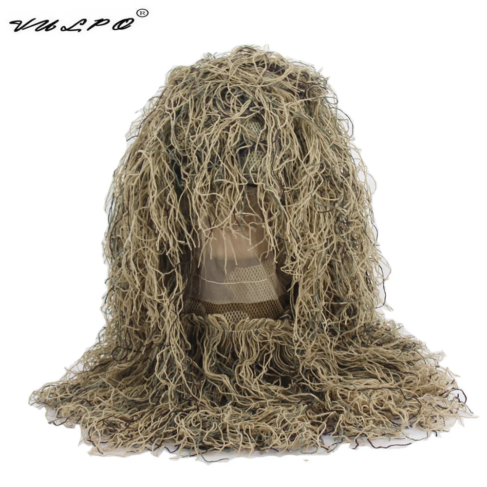 VULPO Tactical Airsoft Sniper Ghillie Suit Hood Camouflage HeadGear For Ghillie Suit Hunting Paintball CS Game Head Cover tactical suit ghillie suit hunting accessories