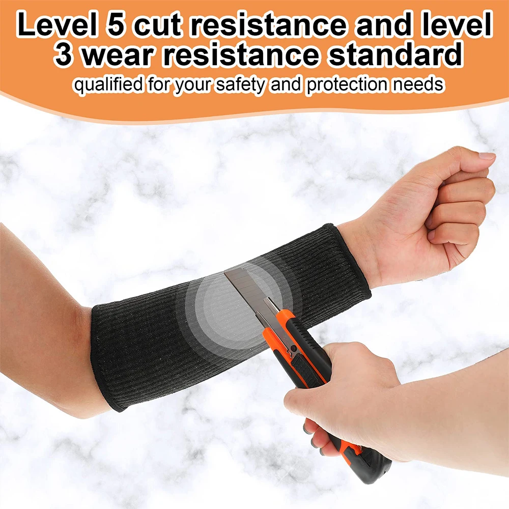 Level 5 Cut Burn Resistant Sleeves 1 Pair Arm Protection Sleeves Forearm Arm Protectors Thin Skin Bruising Working Guards