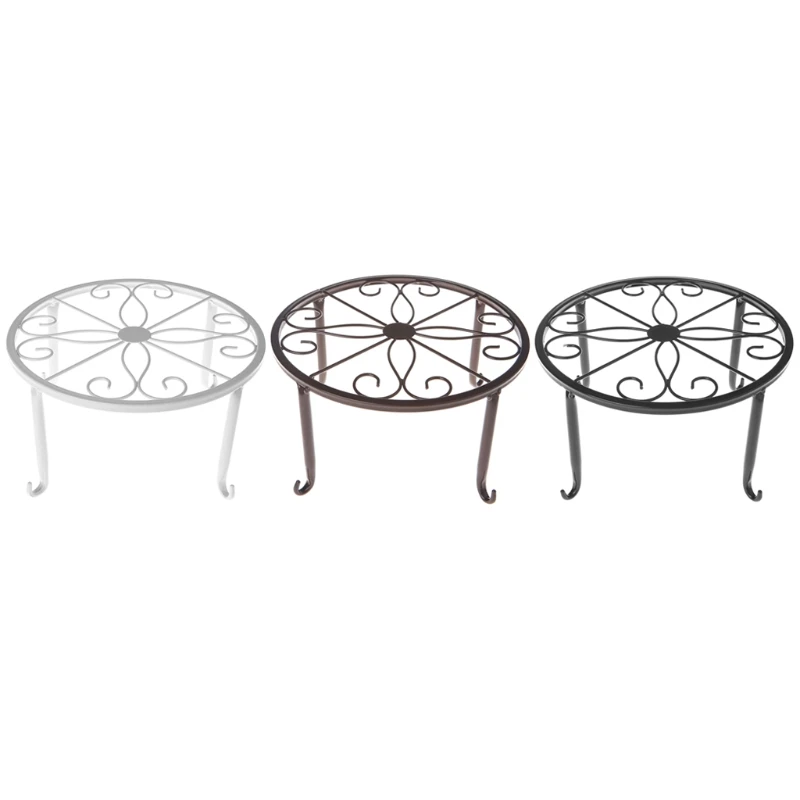 

2022 New Metal Plant Pot Stand Flowerpot Base Holder Rack Round Indoor Outdoor Home Decor