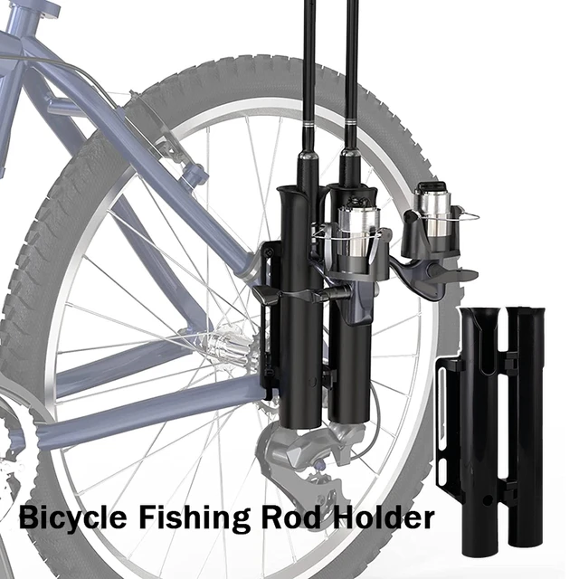 Bicycle Fishing Rod Holder Secures Fishing Pole to Bicycle 2 Tubes