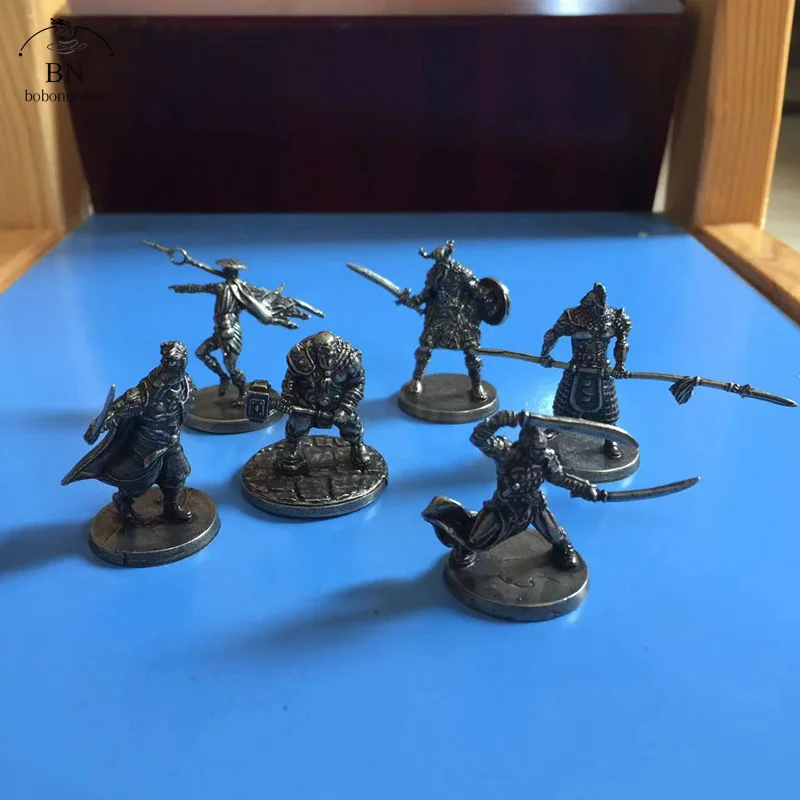 White Copper Japanese Shogunate Samurai Figurines Miniatures