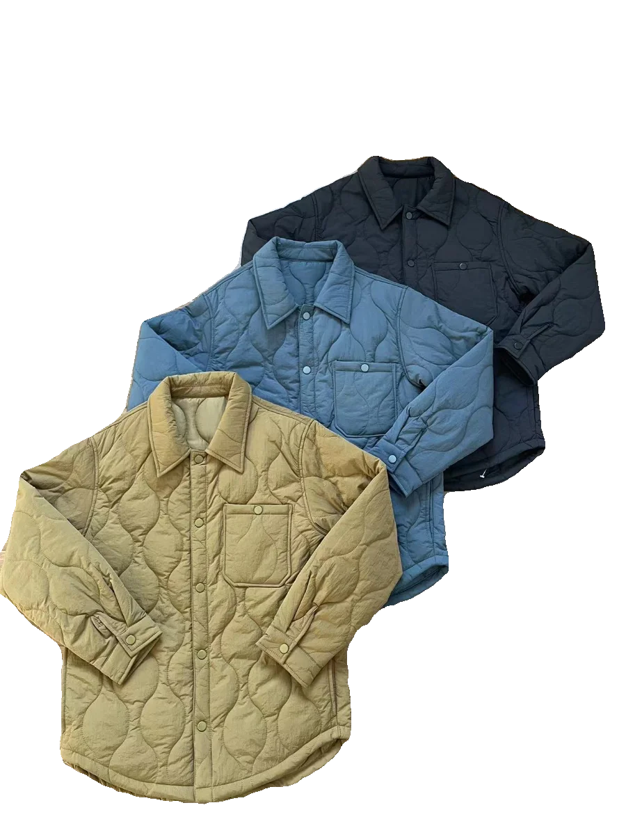 Spring Autumn Outdoor Climbing Windproof Warm Diamond Pattern Cotton Jaet Faionable Youth Stand Fit Daily Wear