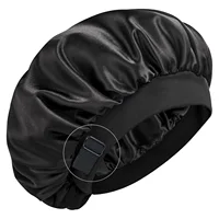 Bonnet de nuit 100% soie de mûrier pour femmes, bonnet en satin réglable pour dormir 1