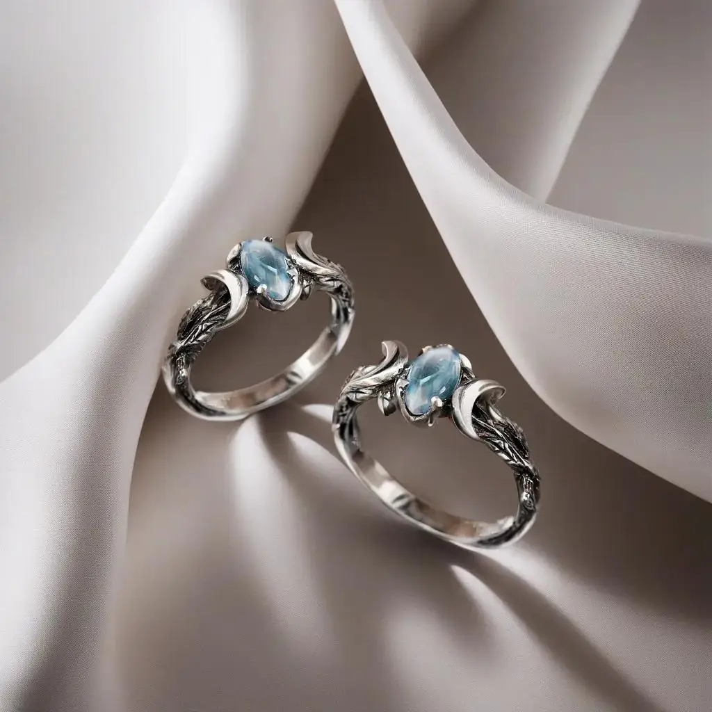 YILUOCD Vintage Natural Moonstone Ring Witchcraft Triple Moon Goddess Rings for Women Engagement Party Wedding Jewelry Anillos 4