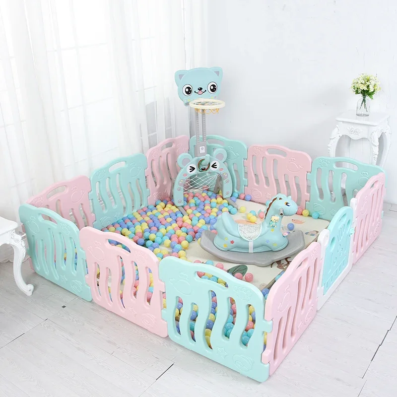 Modern Bedroom Furniture Set European Style Folding Fence Plastic Baby Trend Playpen Big Size