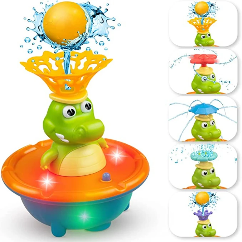 

Modes Baby for Toy Boys 5 Toddlers Girls for Water Crocodile Bath Gifts Bathtub Frog Spray Fountain Toys Sprinkler Light Kids Up