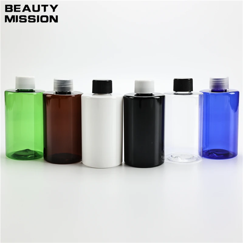 

Multicolor 200ML X 25 Cleansing Oil Chunky Plastic Flat Shoulder Bottle With Screw Cap Empty Cosmetics Packaging PET Containers