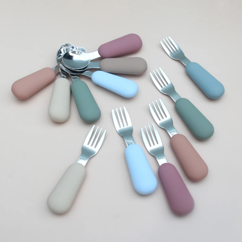 Baby Gadgets Tableware Set Children Utensil Stainless Steel Toddler Dinnerware Cutlery Cartoon Infant Food Feeding Spoon Fork stainless steel cutlery set,fork spoon set,baby cutlery