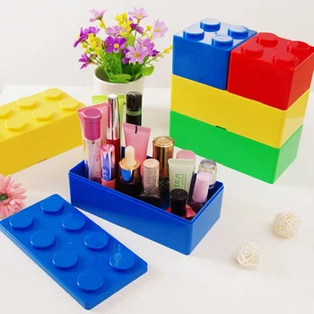 Building Block Storage Box Creative Plastic Storage Box Saving Space Storage Organizers Desktop Office Storage Supplie Kids Gift
