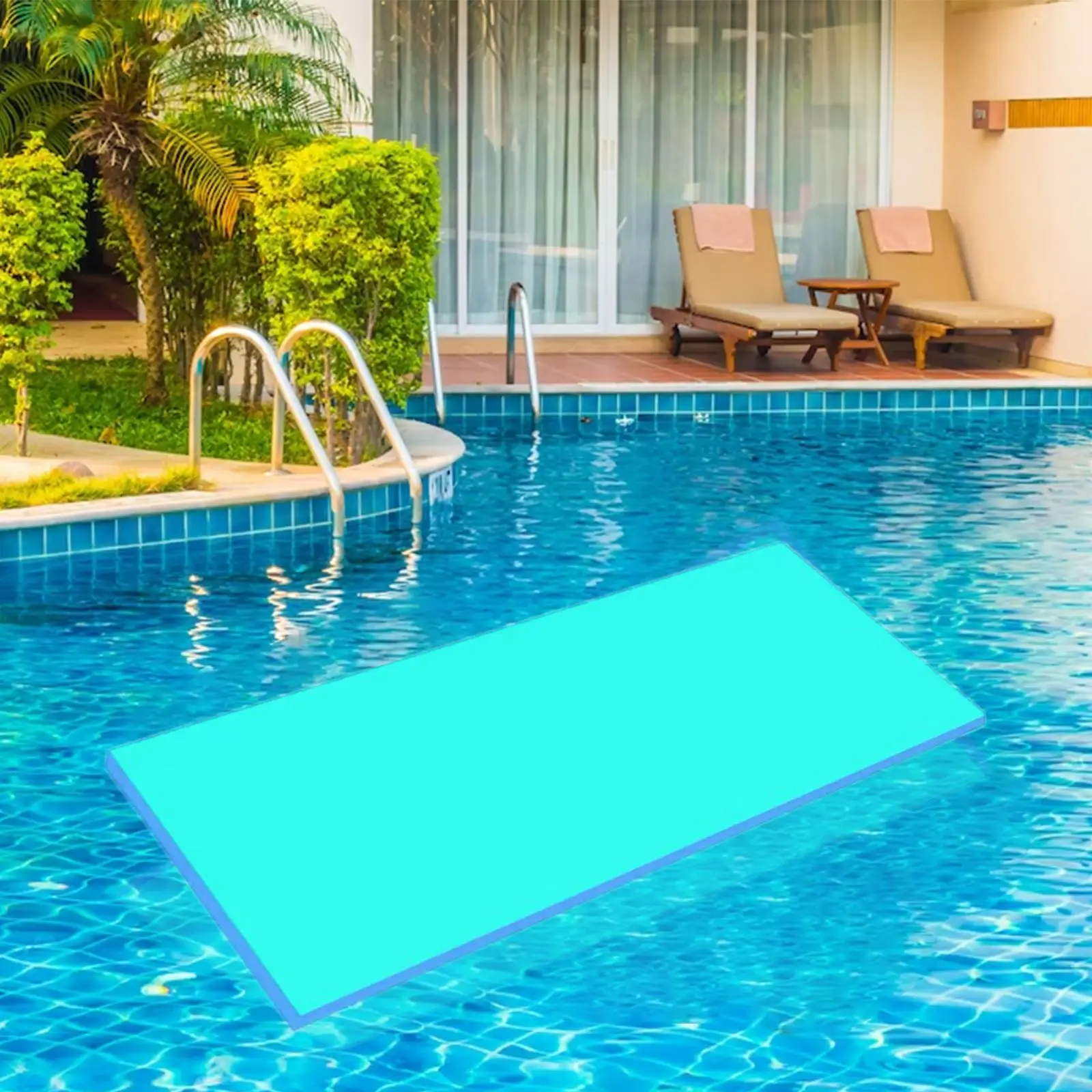 Water Float Mat Pool Floating Raft Comfortable Roll up Mattress 2 Layer Water