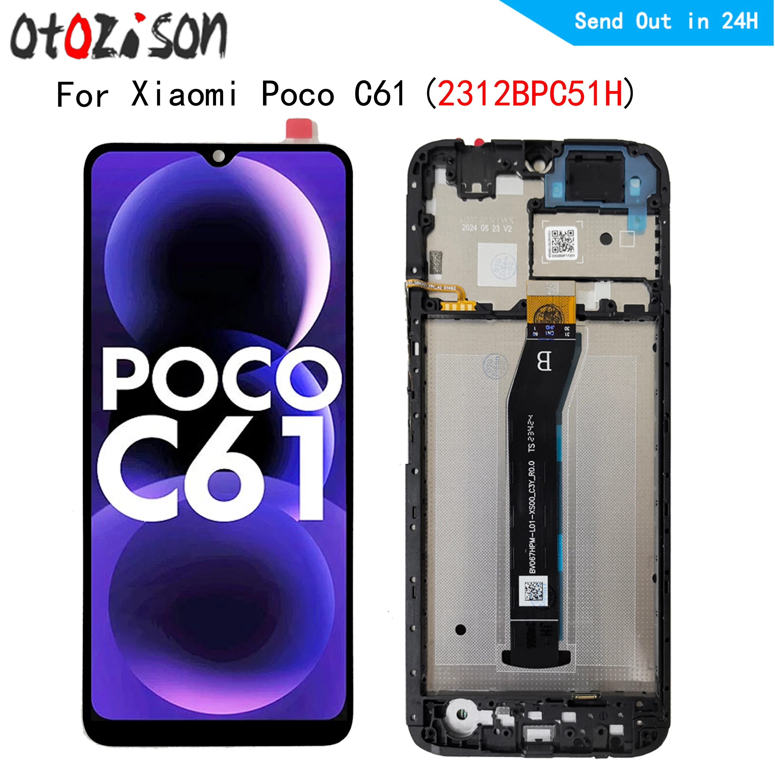 6.71“ LCD For Xiaomi Poco C61 2312BPC51H LCD Display Touch Panel
