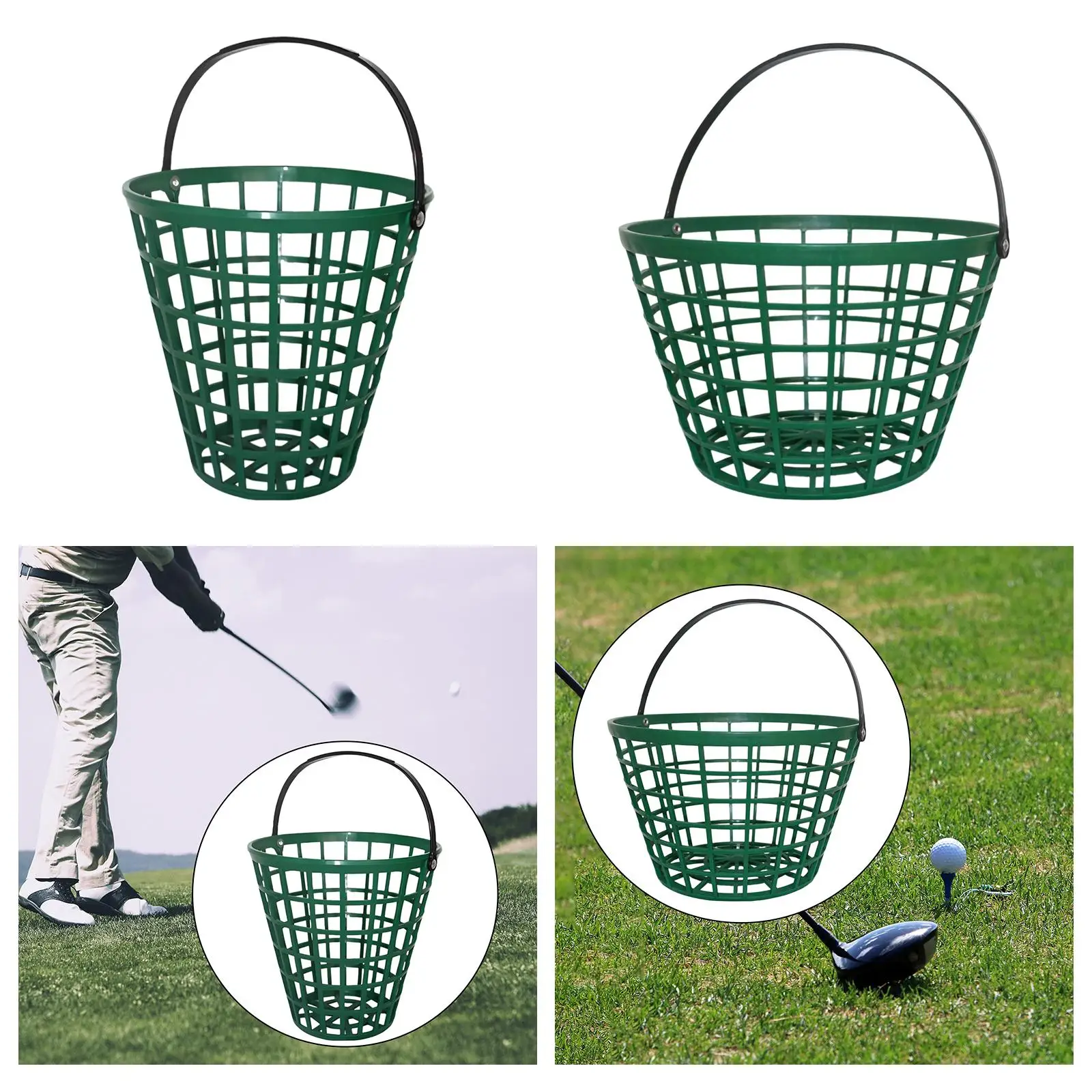 Golf Ball Basket Carrier Training with Handle Golf Cart Accessories Outdoor