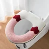Waterproof Plush Toilet Seat Cover, Universal Model, Ring, Washable, Zipper, Bathroom Mat, Decorative 3