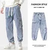 Mens Jeans Pants Slim Fit Joggers Streetwear Harem Jeans Cargo Pants Ankle-Length Denim Trousers size 5XL 6XL 7XL 8XL 4