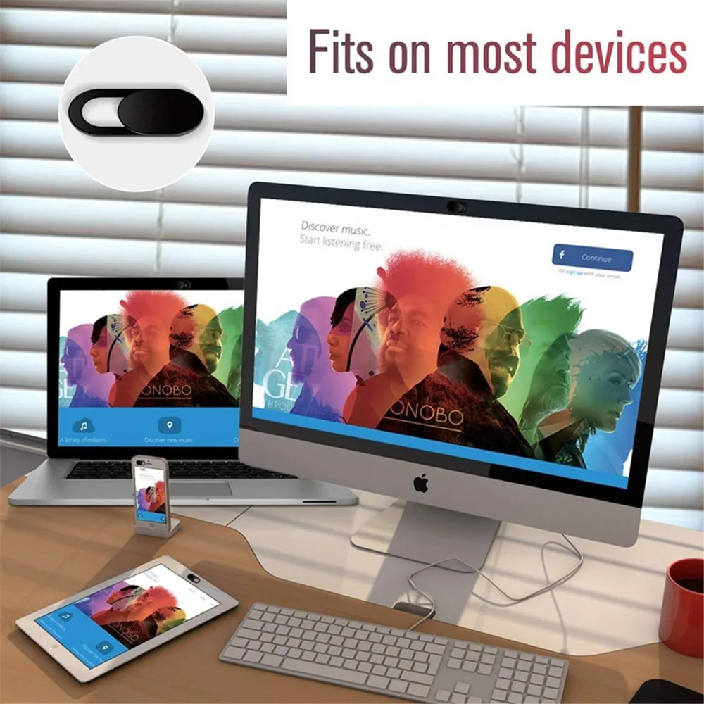 Privacy Shield Webcam Cover - Anti-Peeping Protector with Shutter Slider for Laptops and Mobile Devices